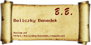 Beliczky Benedek névjegykártya